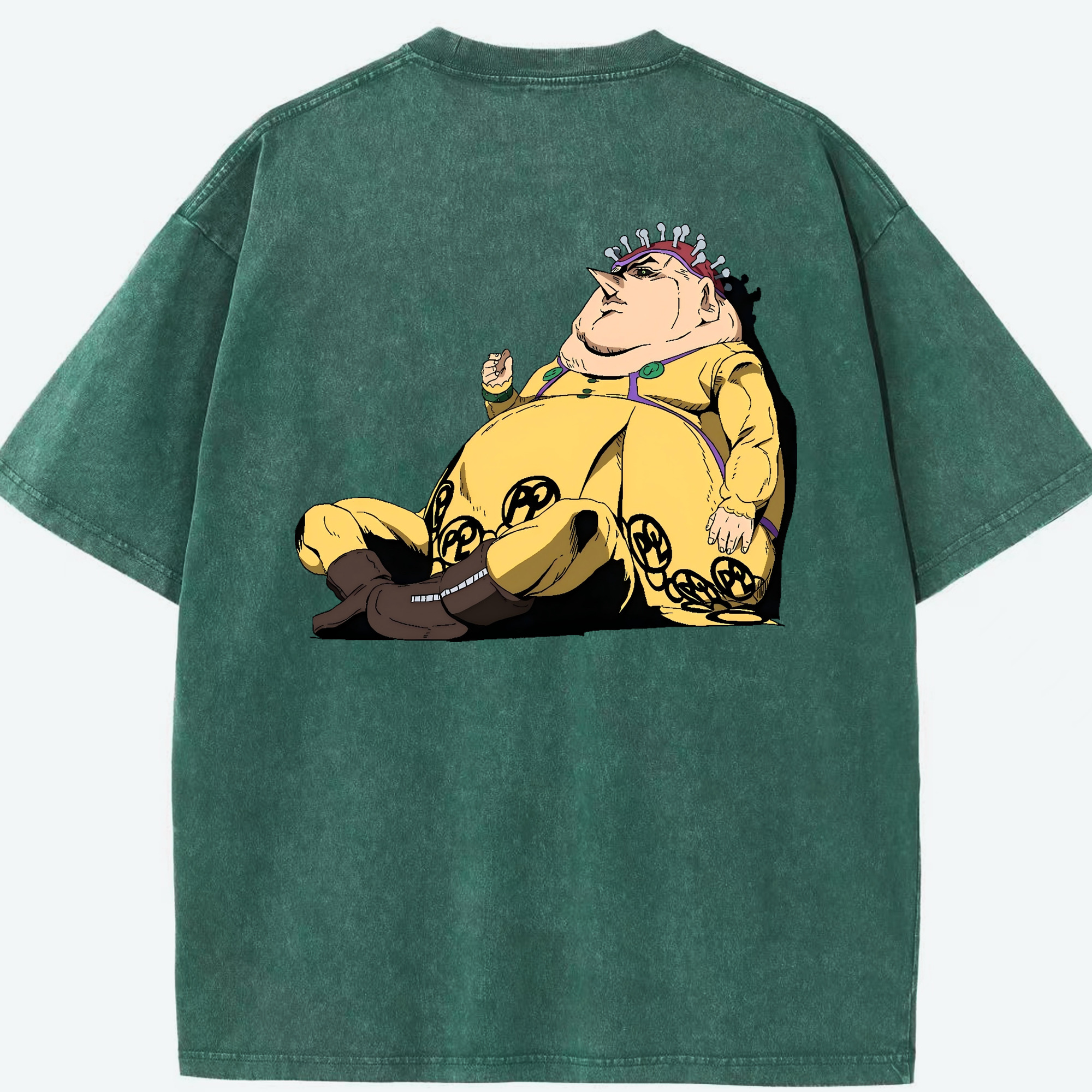 （画像用） ジョジョの奇妙な冒険 ポルポ JoJo's Bizarre Adventure Polpo 綿100% ヴィンテージ風 半袖Tシャツ（背面プリント）